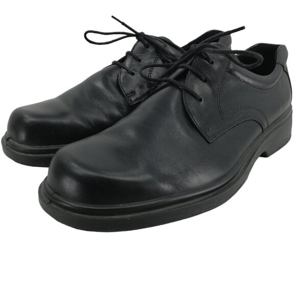 Ecco Black Lace Up Leather Oxford Shoes Size 44 US 10 10.5 Classic Shock Point - Picture 1 of 11